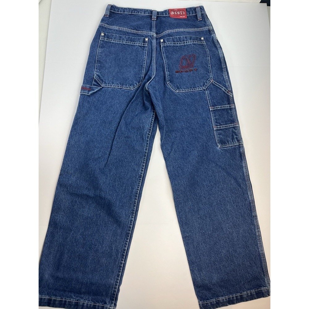 Vintage Jordache Sport Jeans Baggy Size 32x32 Cargo Pockets Rugged Red Stitching